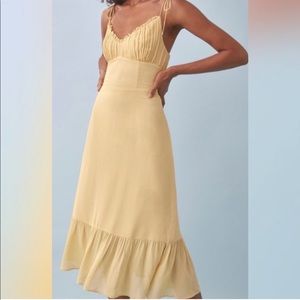 Reformation Embry Yellow Midi Dress B722